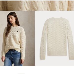 Ralph Lauren Cable-Knit Wool-Cashmere Sweater - Cream, Size S